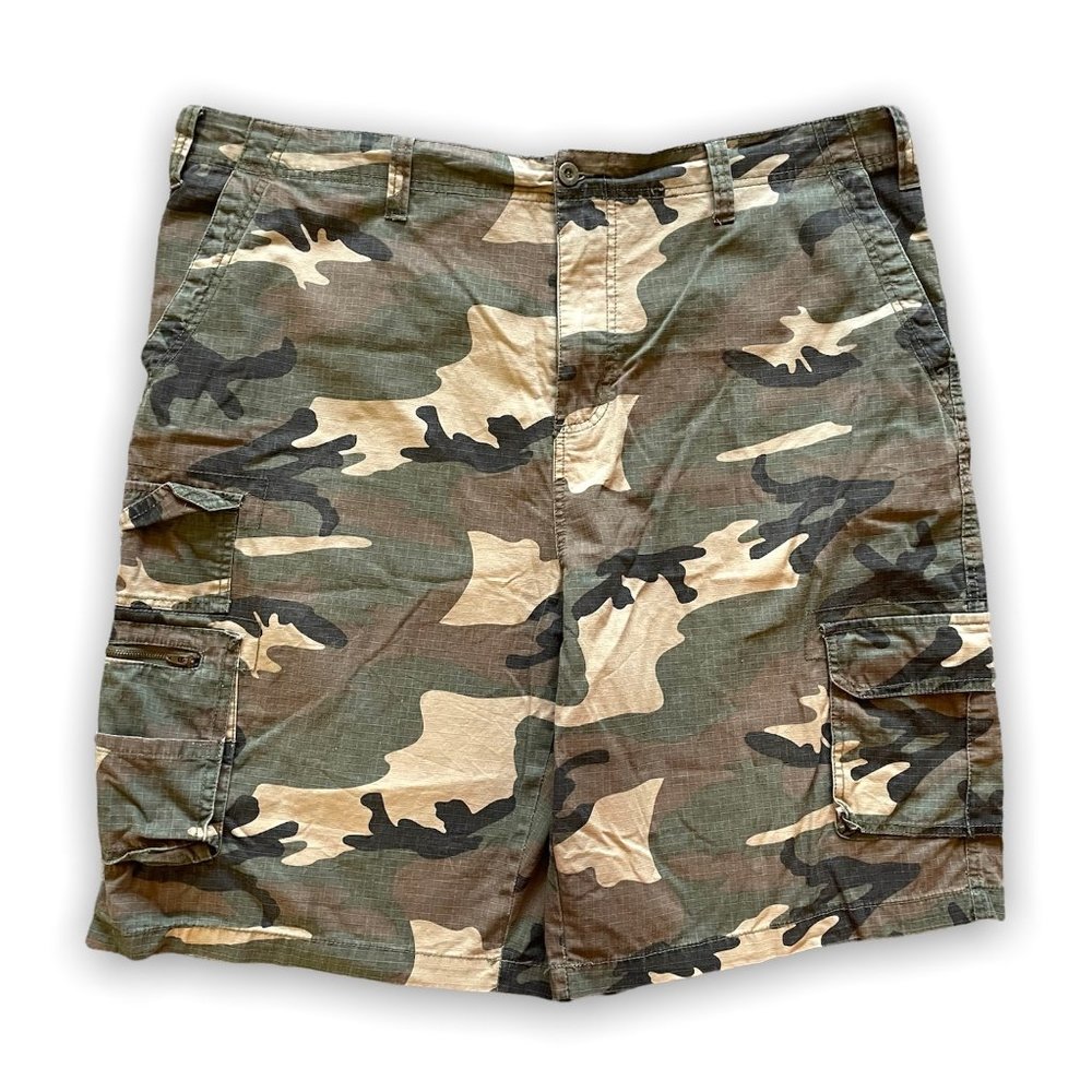 Men's Camo Cargo Shorts - Green/Khaki